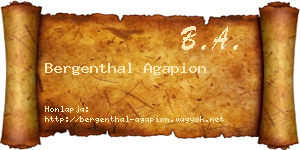 Bergenthal Agapion névjegykártya